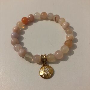 Brighton Sunset Cove Sand Dollar Charm Natural Stone Agate Beaded Bracelet